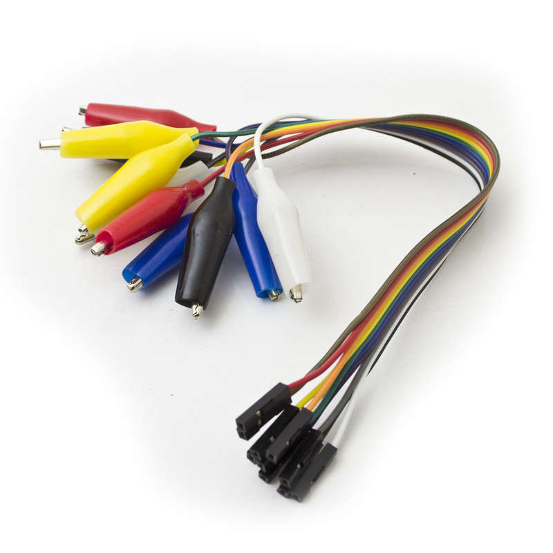 Jumper wire female to alligator clip cable