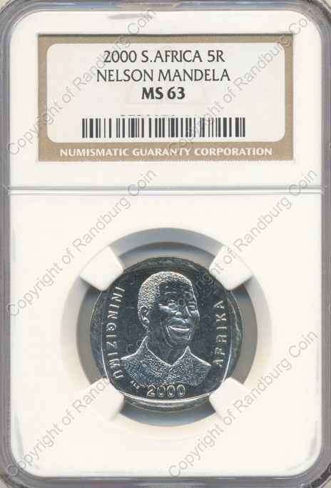 *#* 2000 UNC R5 Mandela MS 63 Slabbed *#*