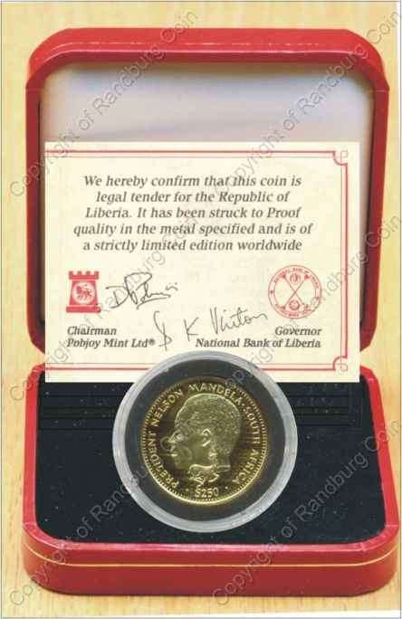 *#* 1994 Gold Proof 1/2oz $250 Mandela Liberia Coin *#*