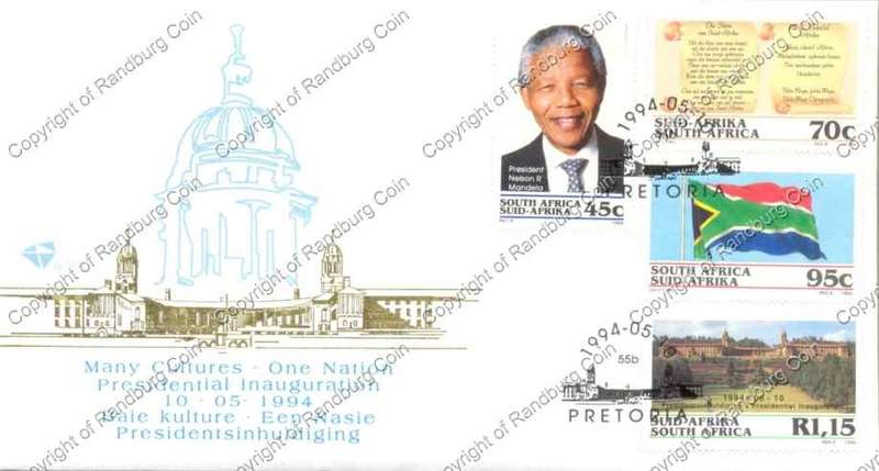 *#* MANDELA INAUGURATION 1994 - FIRST DAY COVER STAMPS - as good as NEW *#*