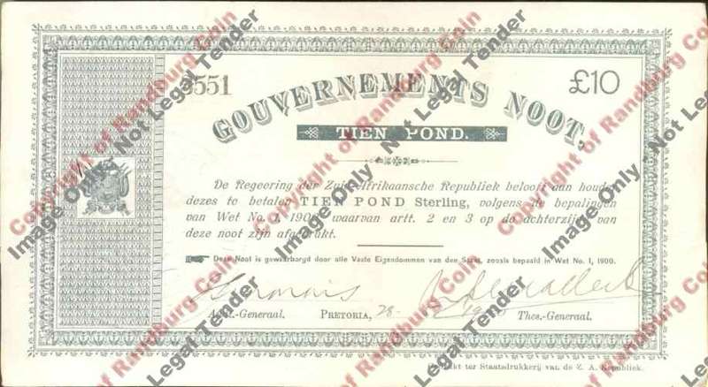 *#*  Gouvernements Noot Pretoria Ten Pound 1900 EF  *#*