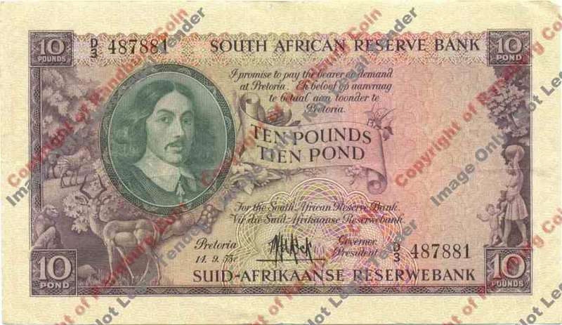 *#* MH DE KOCK - 3rd Issue - Ten Pound (Eng/Afr) VF+ *#*