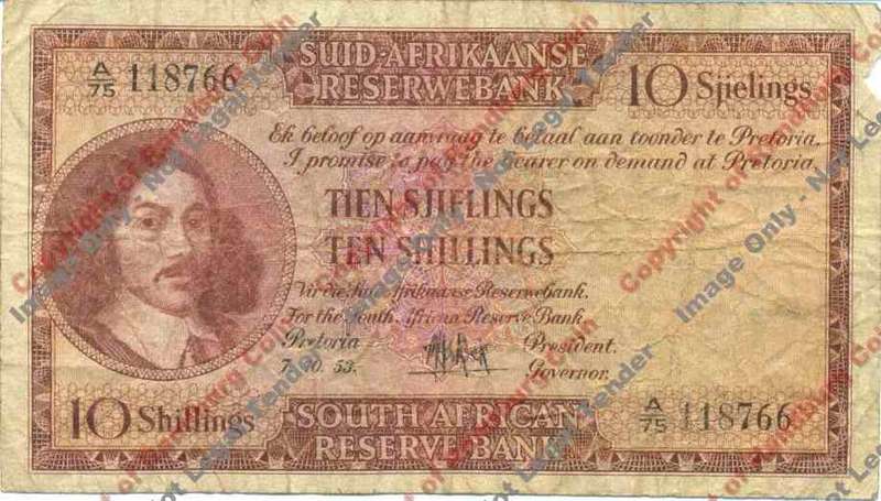*#* MH DE KOCK - 3rd Issue - Ten Shillings VG/F *#*