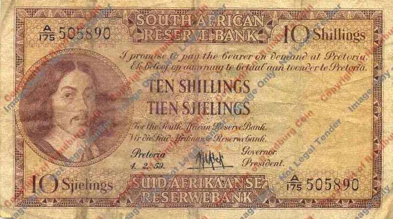 *#* MH DE KOCK - 3rd Issue - Ten Shillings Eng/Afr - F *#*