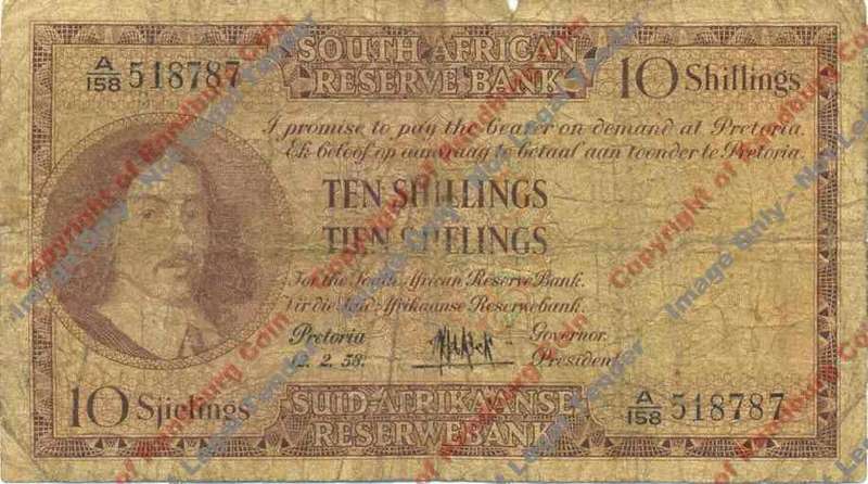 *#* MH DE KOCK - 3rd Issue - Ten Shillings VG (Eng/afr) *#*
