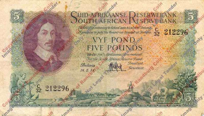 *#* MH DE KOCK - 3rd Issue - Five Pound (Afr/Eng) F *#*