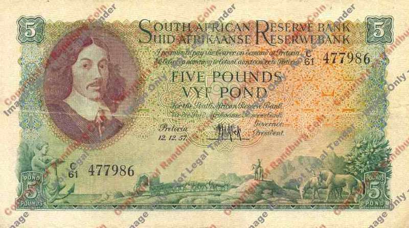 *#* MH DE KOCK - 3rd Issue - Five Pound (Eng/Afr) VF *#*