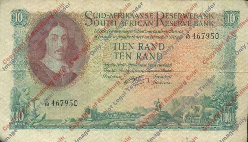 *#* G RISSIK - 1st Issue - 10 Rand Afr/Eng - VF *#*
