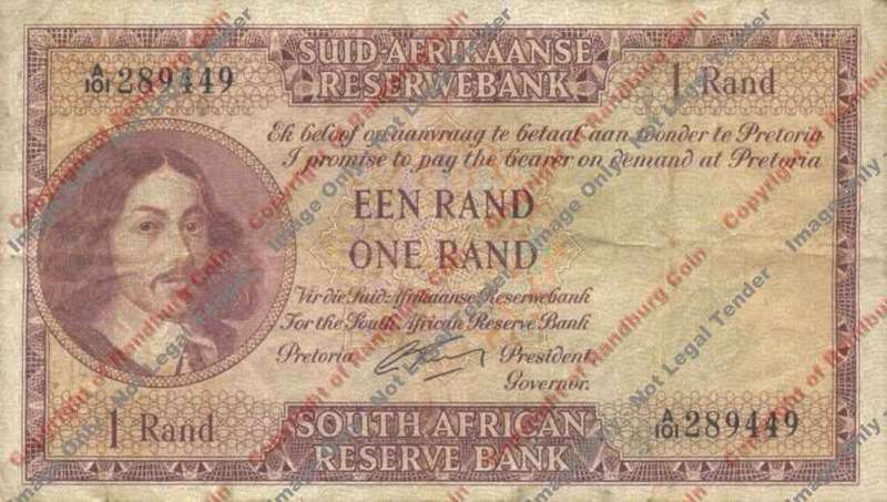 *#* G RISSIK - 1st Issue - 1 Rand Afr/Eng - VF - Staple holes *#*