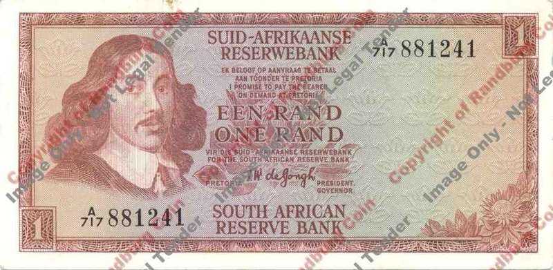 *#* TW de JONGH - 1st Issue - 1 Rand Afr/Eng - EF+ *#*