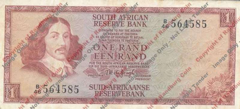 *#* TW de JONGH - 2nd Issue - 1 Rand - Eng/Afr - VF *#*