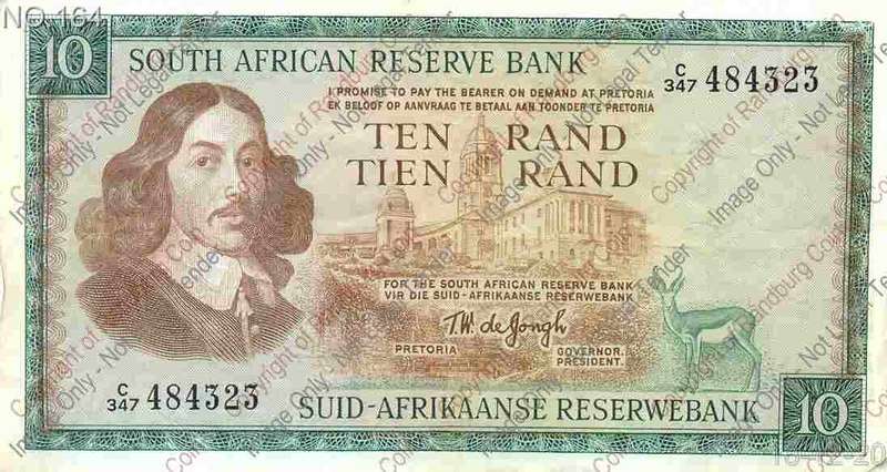*#* TW de JONGH - 3rd Issue - 10 Rand Eng/Afr  - VF *#*