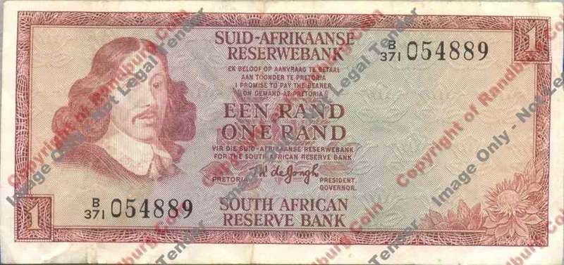 *#* TW de JONGH - 3rd Issue - 1 Rand (Afr/Eng) - F+/VF *#*