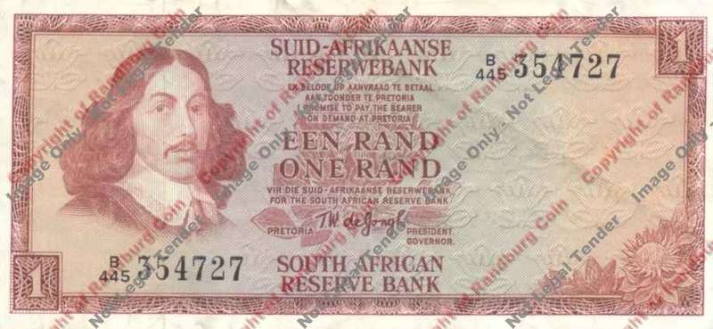 *#* TW de JONGH - 3rd Issue - 1 Rand (Afr/Eng) - VF *#*