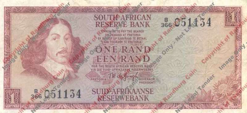 *#* TW de JONGH - 3rd Issue - 1 Rand (Eng/Afr) - VF *#*