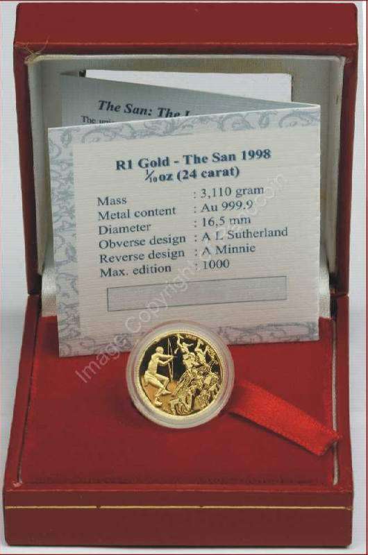 *#* 1998 Gold One Tenth Cultural San People Mintage 559 *#*