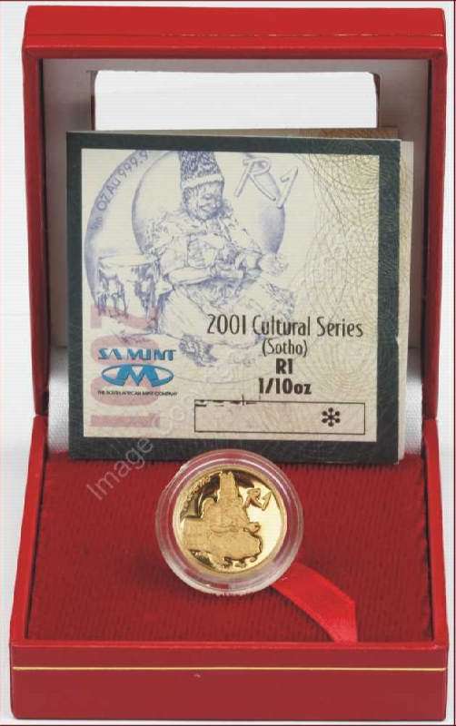 *#* 2001 Gold One Tenth Cultural Sotho Nation Mintage 236 *#*