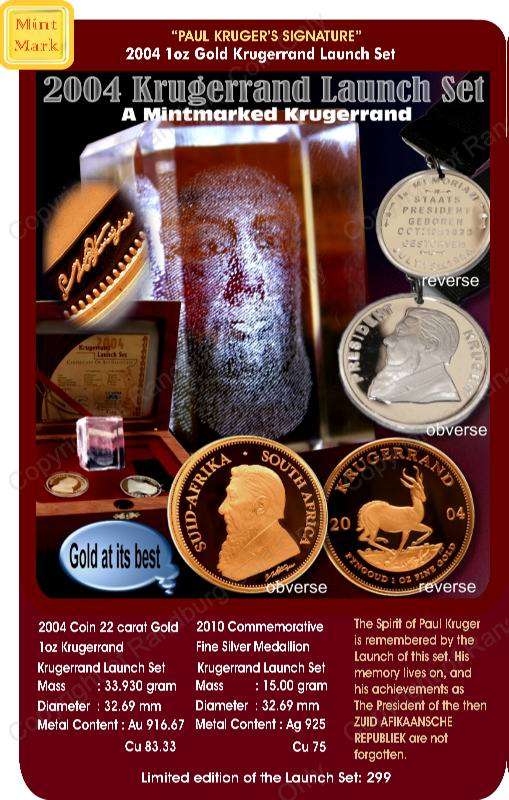 2004_Krugerrand_Launch_Mintmarked_Set_with_crystal_Kruger_portrait_Coin_ob_and_rev