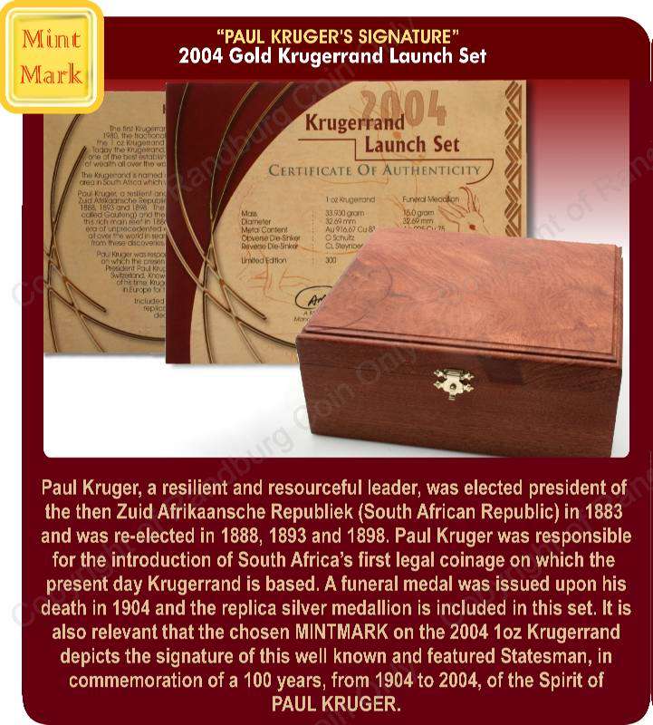 2004_Krugerrand_Launch_Mintmarked_Set_with_crystal_Kruger_portrait_cert