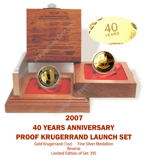*#* 2007 Krugerrand 40th Anniversary Proof 1oz Launch Set  *#*