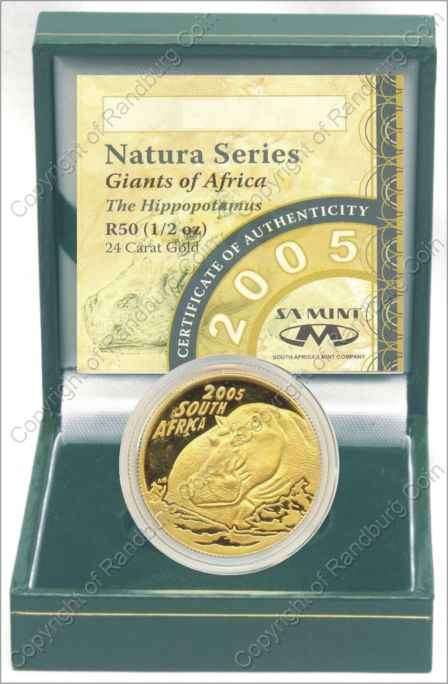 *#* 2005 Gold Proof Natura Hippo Half oz Mintage 231 *#*