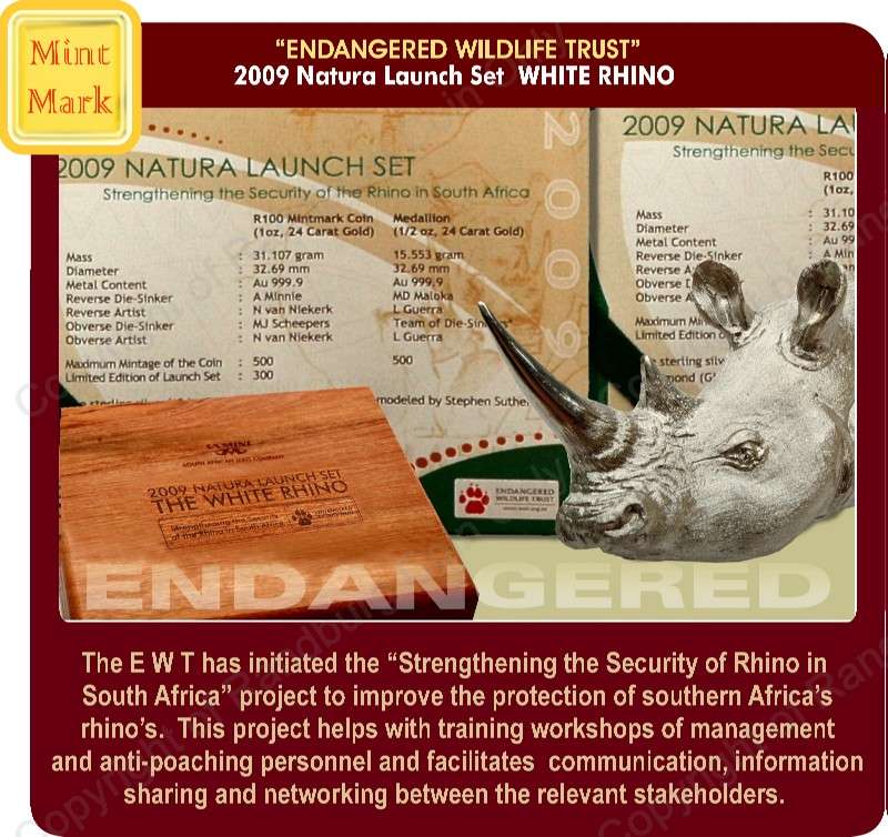 2009_1oz_Gold_Proof_Mintmark_Coin_with_Medallion_White_Rhino_Natura_Launch_Set_certificate