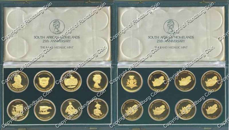 *#* SA Homelands 25th Anniversary Gold Plated Proof Medallion Set *#*