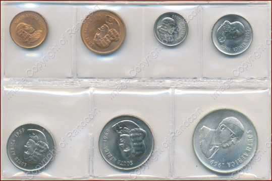 *#* 1969 ENG SA Mint issued UNC set WITH Silver R1 !!! _Mintage 7 500*#*