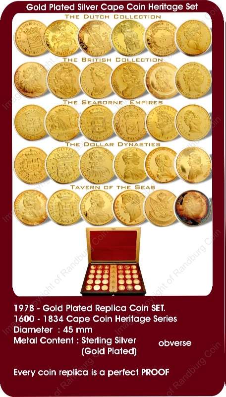 1600 to 1834 Gold Plated Silver Cape Coin Heritage Set