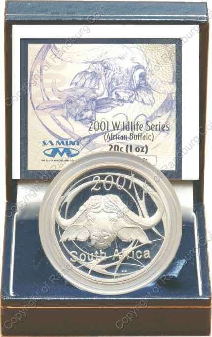 *#* 2001 Silver Wildlife African Buffalo Proof 20 cent (1oz) *#*