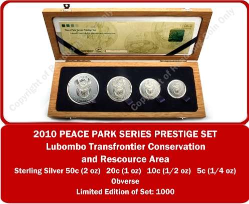 *#* 2010 Silver Prestige Lubombo Transfrontier X4 Coin Set *#*