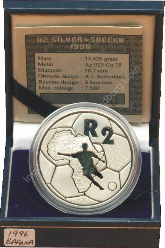 *#* SA Silver R2 Proof 1996 Bafana Bafana _Mintage 2 690*#*