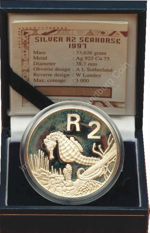 *#* SA Silver R2 Proof 1997 Seahorse _Mintage 3 000*#*