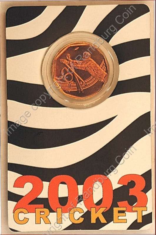 *#*  SA Mint UNC 2003 50c Coin South African Cricket with Launch card *#*