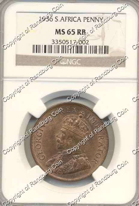 *#* 1936 NGC SLABBED SA PENNY MS65RB (other 1936 coins also on BOB) *#*