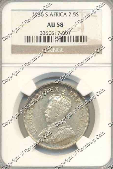 *#* 1936 NGC SLABBED SA HALF CROWN AU 58 (other 1936 coins also on BOB) *#*