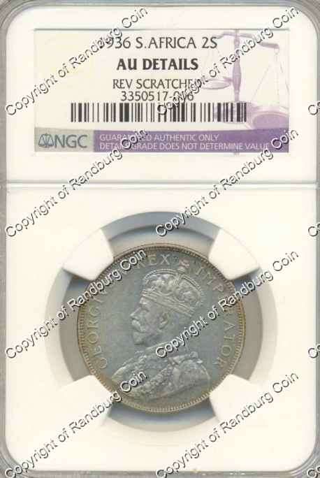 *#* 1936 NGC SLABBED TWO SHILLING AU DETAILS REV SCRATCHED (other 1936 coins also on BOB) *#*