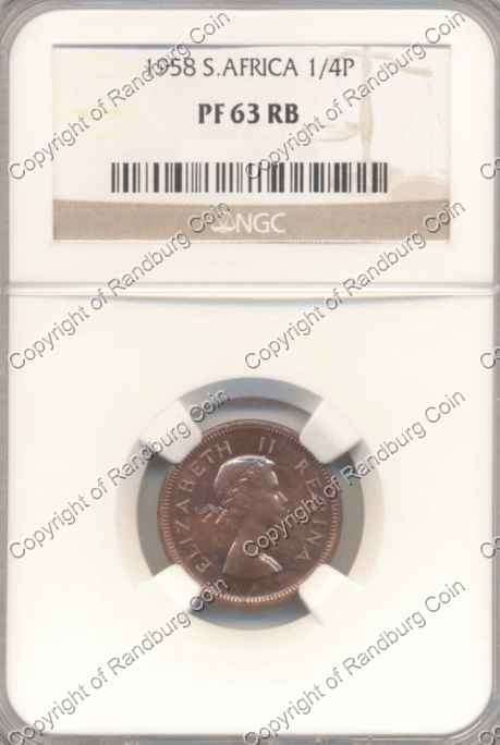 *#* 1958 NGC QUARTER PENNY SLABBED PF 63 RB *#*