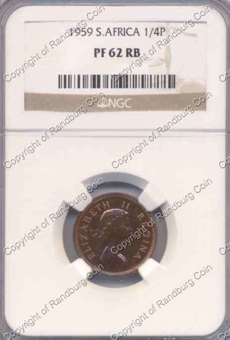 *#* 1959 NGC QUARTER PENNY SLABBED PF 62 RB *#*