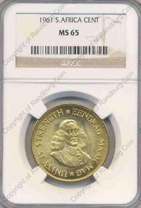 *#* LOW START Catalogue Price + Grading Fee - 1961 NGC ONE CENT SLABBED MS 65 *#*