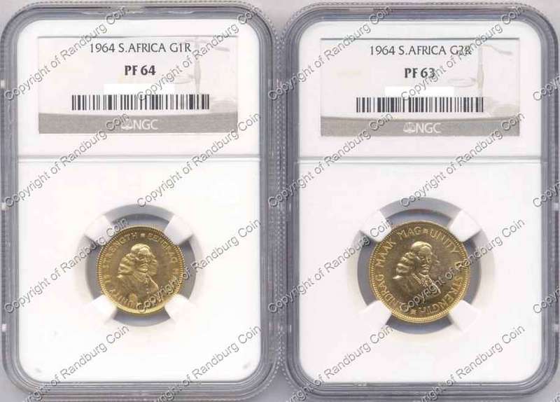 *#* 1964 NGC SLABBED GOLD SET - R1 = PF64, R2 = PF63 *#*