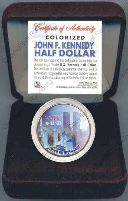 *#* Remember, remember 11 September USA WORLD TRADE CENTER 3rd ANNIVERSARY JF KENEDY HALF DOLLAR *#*