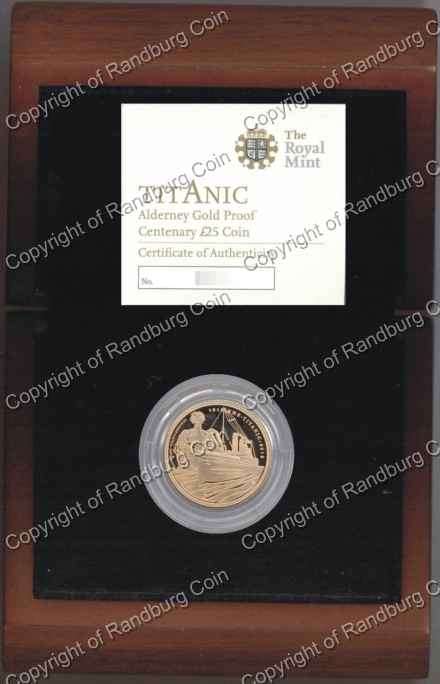 *#* 2012 Alderney - Gold 25 Pounds - Titanic Centenary *#*
