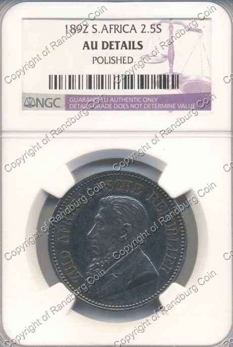 *#* 1892 NGC HALF CROWN SLABBED AU DETAILS POLISHED *#*