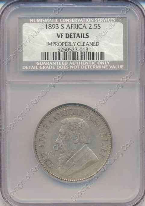 *#* 1893 NCS HALF CROWN SLABBED DETAILS VF CLEANED *#*