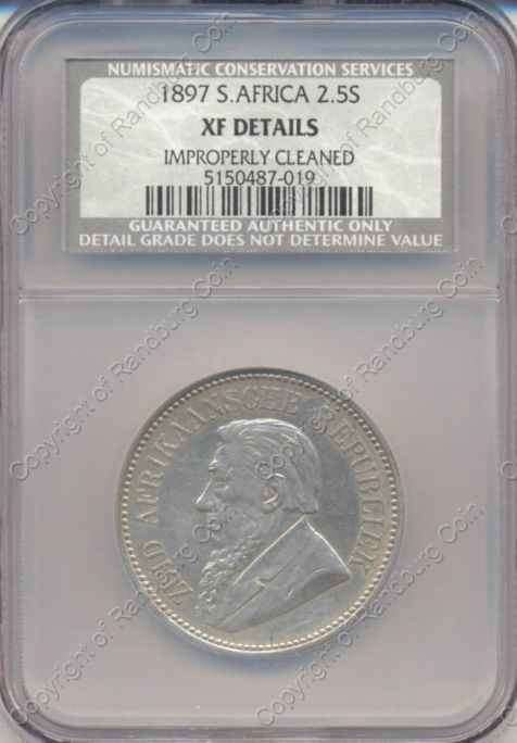 *#* 1897 NCS HALF CROWN SLABBED DETAILS XF CLND *#*