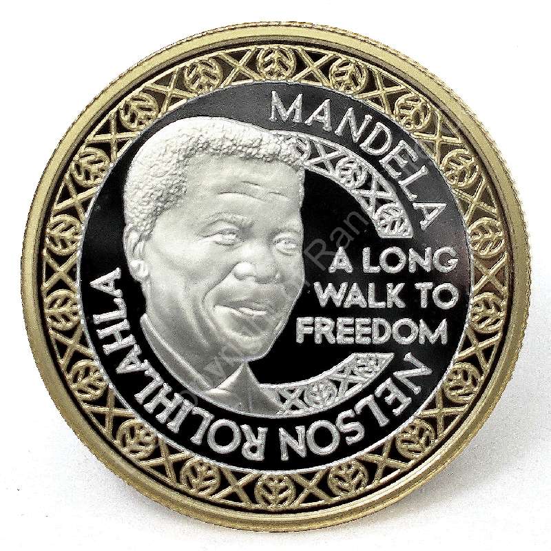 2011 Quarter oz Gold  Silver Bimetallic Mandela 1993 Nobel Peace Laureate Commemorative Medal ob