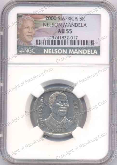 *#* 2008 R5 90th Mandela Birthday AU55 Slabbed *#*