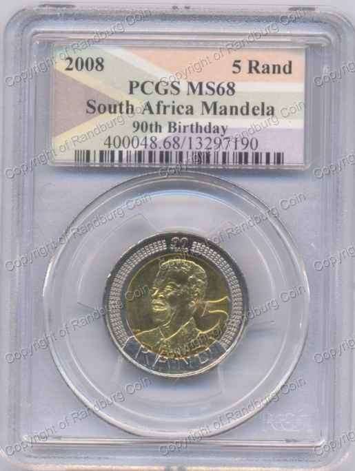 *#* 2008 Mandela 90th Birthday Uncirculated R5 PCGS Graded MS68 *#*