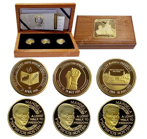 HOT SUMMER SPECIAL!!! - 2013 Mandela Gold Quarter oz Mandela Presidential Set Medallion Mint Norway